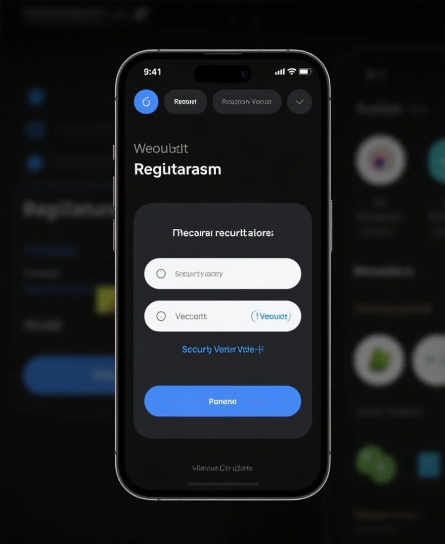 手機註冊流程介面示意圖